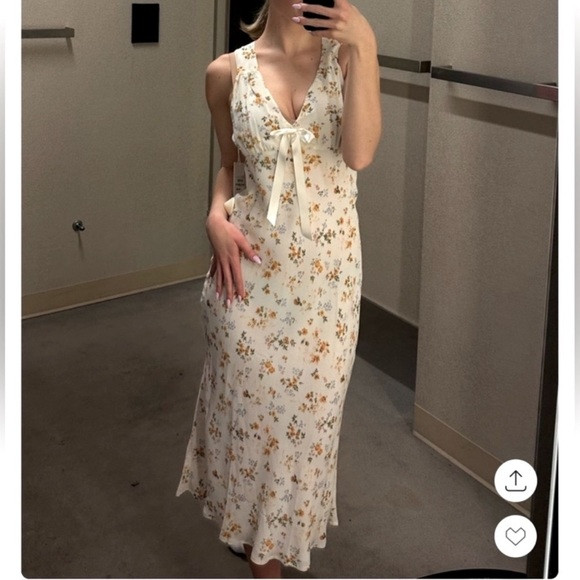 Reformation Janis Floral V-Neck Sleeveless Georgette Dress | Poshmark