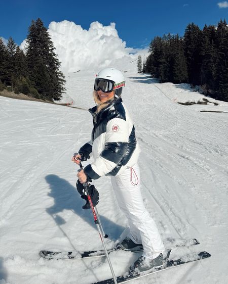 Ski outfit - ski clothes - snow outfit - Easter ski trip - skiing in France - skiing in the alps - ski fit - the north face - north face pants - perfect moment - ski jacket - ski sale - ski goggles - Gucci goggles - snow goggles - white ski trousers - stripe jacket - down jacket - down coat 

#LTKfitness #LTKsalealert #LTKtravel
