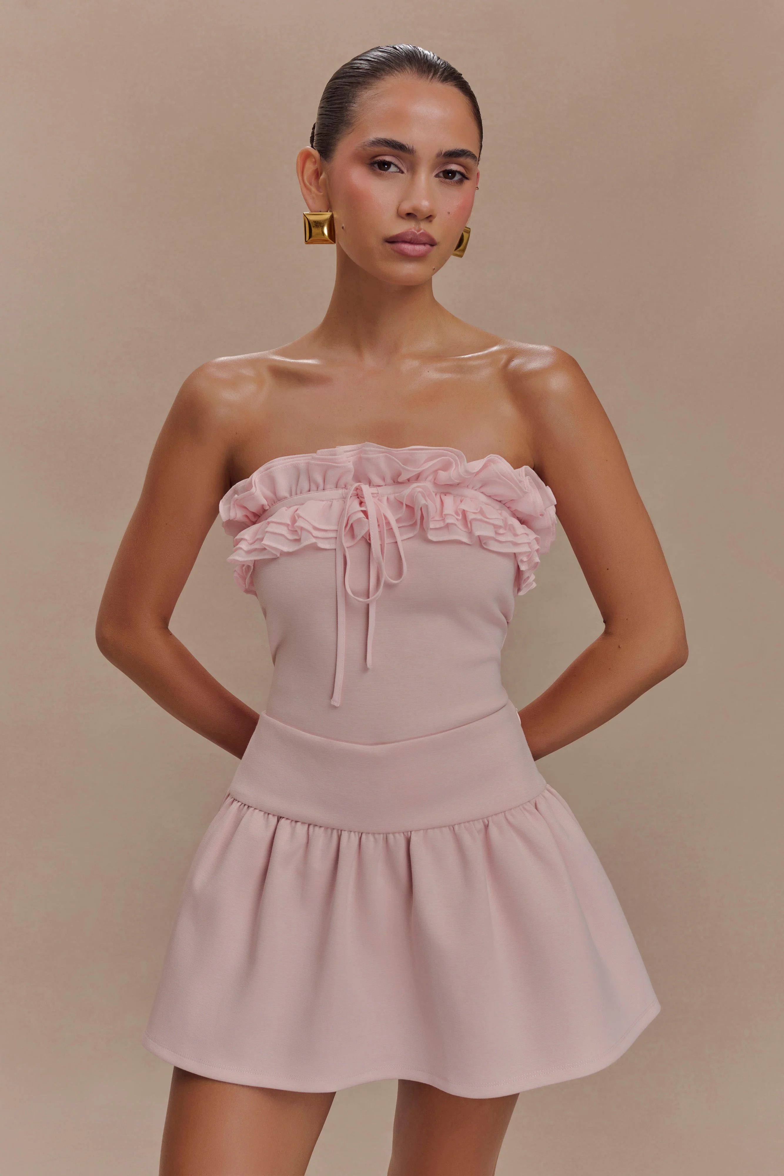 Jennie Ruffle Off Shoulder Top - Ballet Pink | Meshki (APAC)