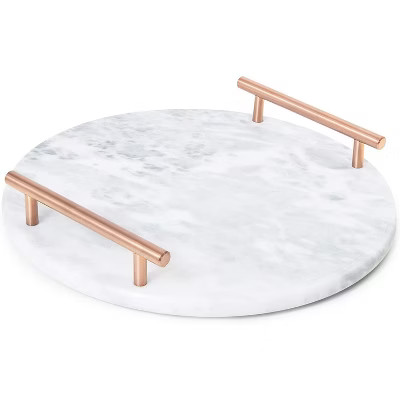 Round Marble Tray with Handles (11.8 x 10 x 0.4 In) | Target