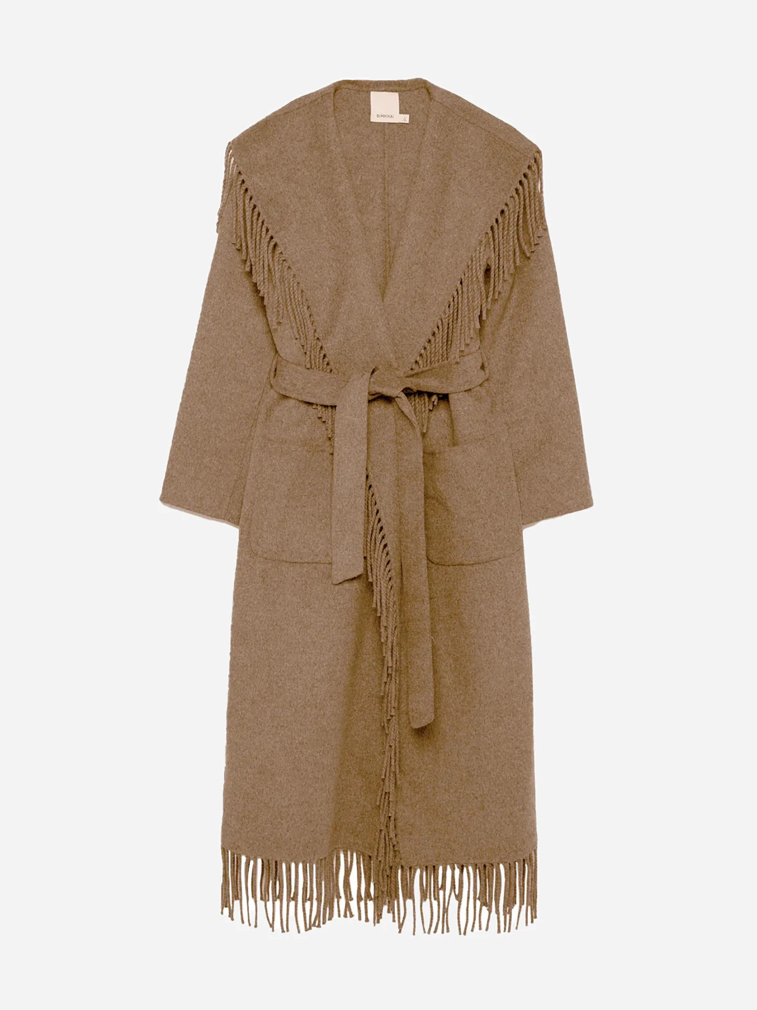 SIMKHAI
                      
                     Women's Carrie Fringe Robe Coat | Saint Bernard
