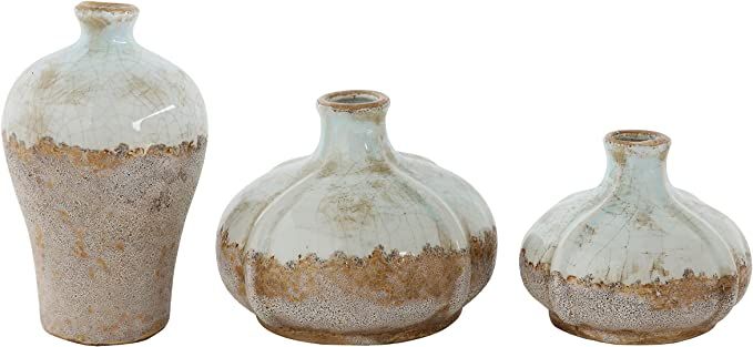 Amazon.com: Creative Co-Op Round Terracotta Vases with Distressed Finish (Set of 3 Sizes) : Home ... | Amazon (US)