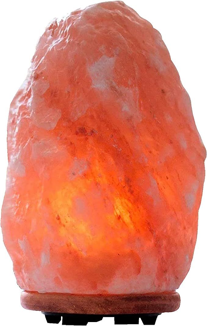Himalayan Glow 1004 Hand Carved Natural Himalayan Salt lamp, 1 Pack, Orange/Amber | Amazon (US)
