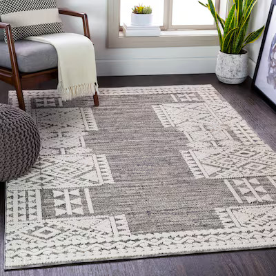 Surya Ariana 8 X 10 (ft) Grey Indoor/Outdoor Medallion Global Area Rug | Lowe's