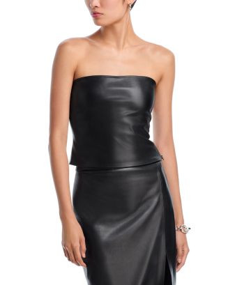 AQUA Faux Leather Strapless Top - Exclusive  | Bloomingdale's Women | Bloomingdale's (US)