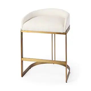 Hollyfield 20.5 x 19.7 x 28.7 Cream Fabric Seat W/ Gold Metal Base Counter Stool - Cream - Bar he... | Bed Bath & Beyond