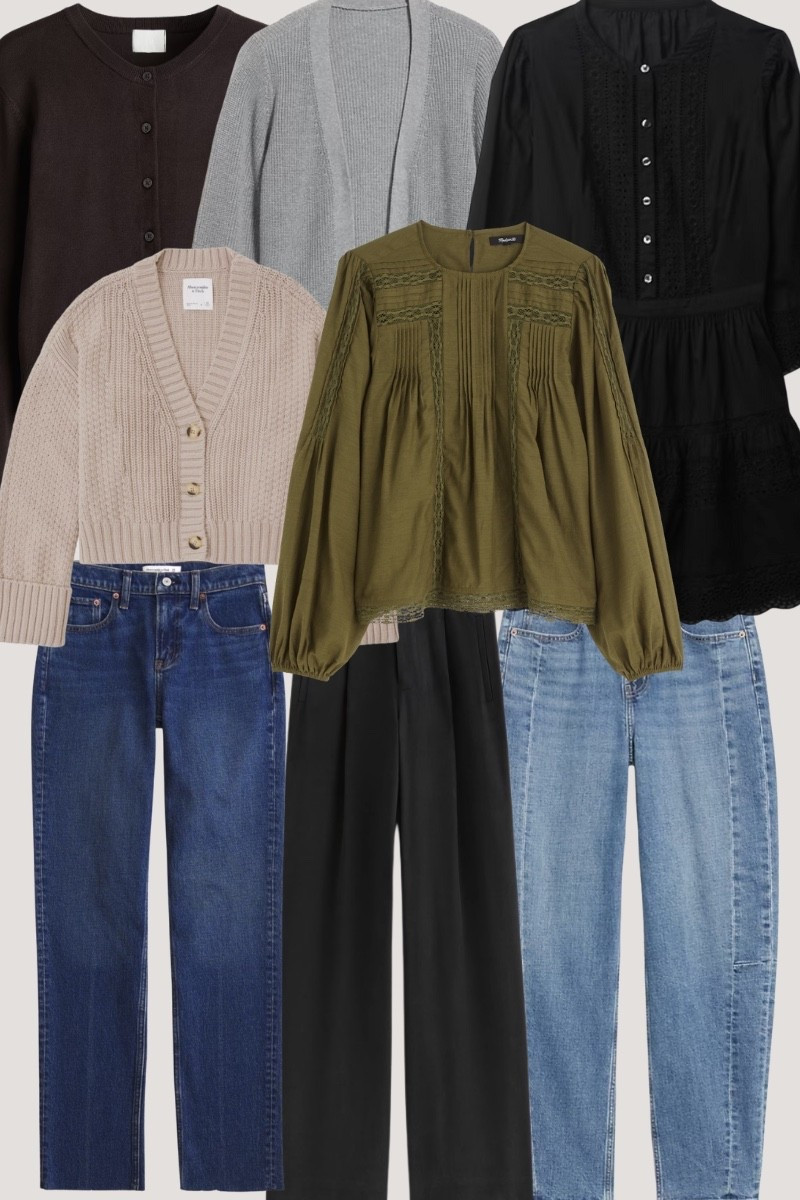 Mix & Match Fall Outfits with Pieces Under $100
Create endless fall outfits with this capsule wardrobe full of affordable fashion staples. Each piece (sweaters, tops, dresses, jeans, and more) is under $100. This fall capsule includes versatile mix-and-match basics from Gap, Old Navy, Madewell, Abercrombie, and Quince. Build chic fall outfits for work, weekends, and everyday wear with budget-friendly sweaters, stylish jeans, cozy fall dresses, and classic tops. An easy fall capsule wardrobe makes getting dressed simple and stylish.


#LTKFindsUnder50 #LTKFindsUnder100 #LTKSaleAlert