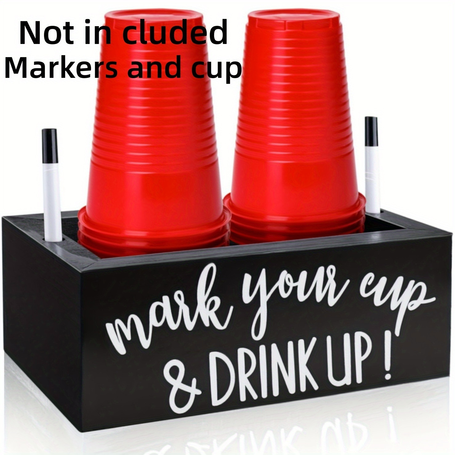 Wooden Cup Holder Party Cup Holder Marker Slot Double grid - Temu | Temu Affiliate Program