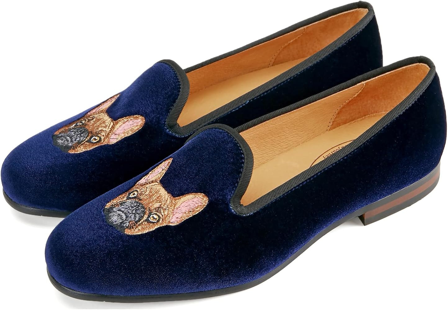 Journey West Men's Velvet Loafers Embroidery Slip-On Loafers Tuxedo Dress Shoes Smoking Slippers for | Amazon (US)