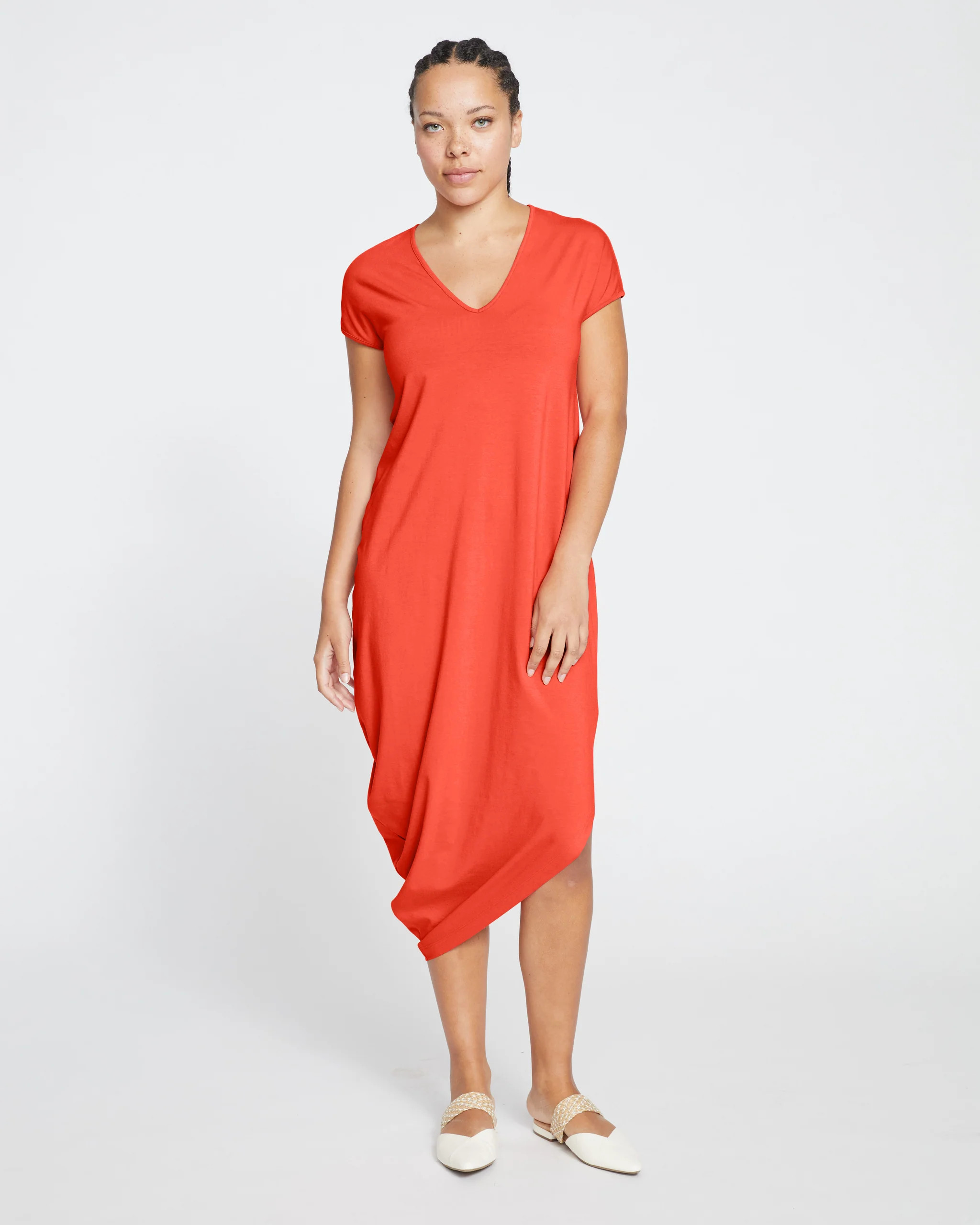 Iconic Geneva V-Neck Dress - Sanguinello | Universal Standard