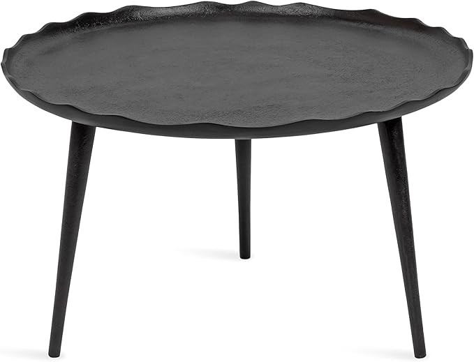 Kate and Laurel Alessia Modern Round Metal Coffee Table with Raised Aluminum Edge for Storage and... | Amazon (US)