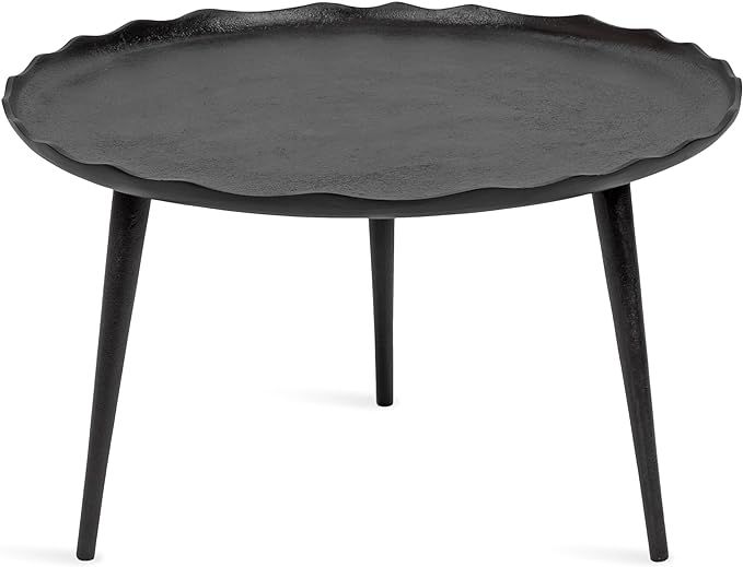 Kate and Laurel Alessia Modern Round Metal Coffee Table with Raised Aluminum Edge for Storage and... | Amazon (US)