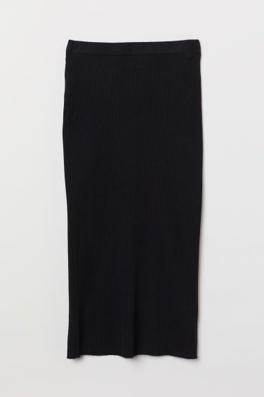 H & M - Rib-knit Skirt - Black | H&M (US + CA)