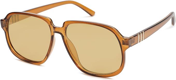 SOJOS Retro Vintage Square Polarized Sunglasses for Women Men 70s Stylish Oversized Sunnies SJ227... | Amazon (US)