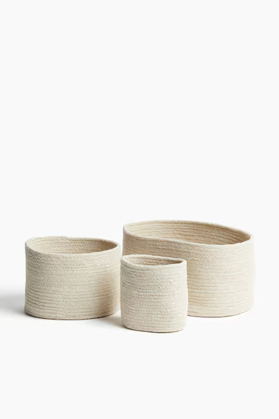 H & M - 3-pack Straw Storage Baskets - Beige | H&M (US + CA)