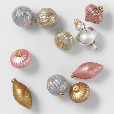 10ct Glass Christmas Ornaments Champagne Clear & Silver- Wondershop™ | Target