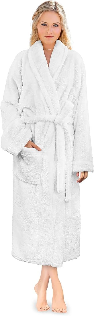 PAVILIA Premium Womens Plush Soft Robe Fluffy, Warm, Fleece Sherpa Shaggy Bathrobe | Amazon (US)