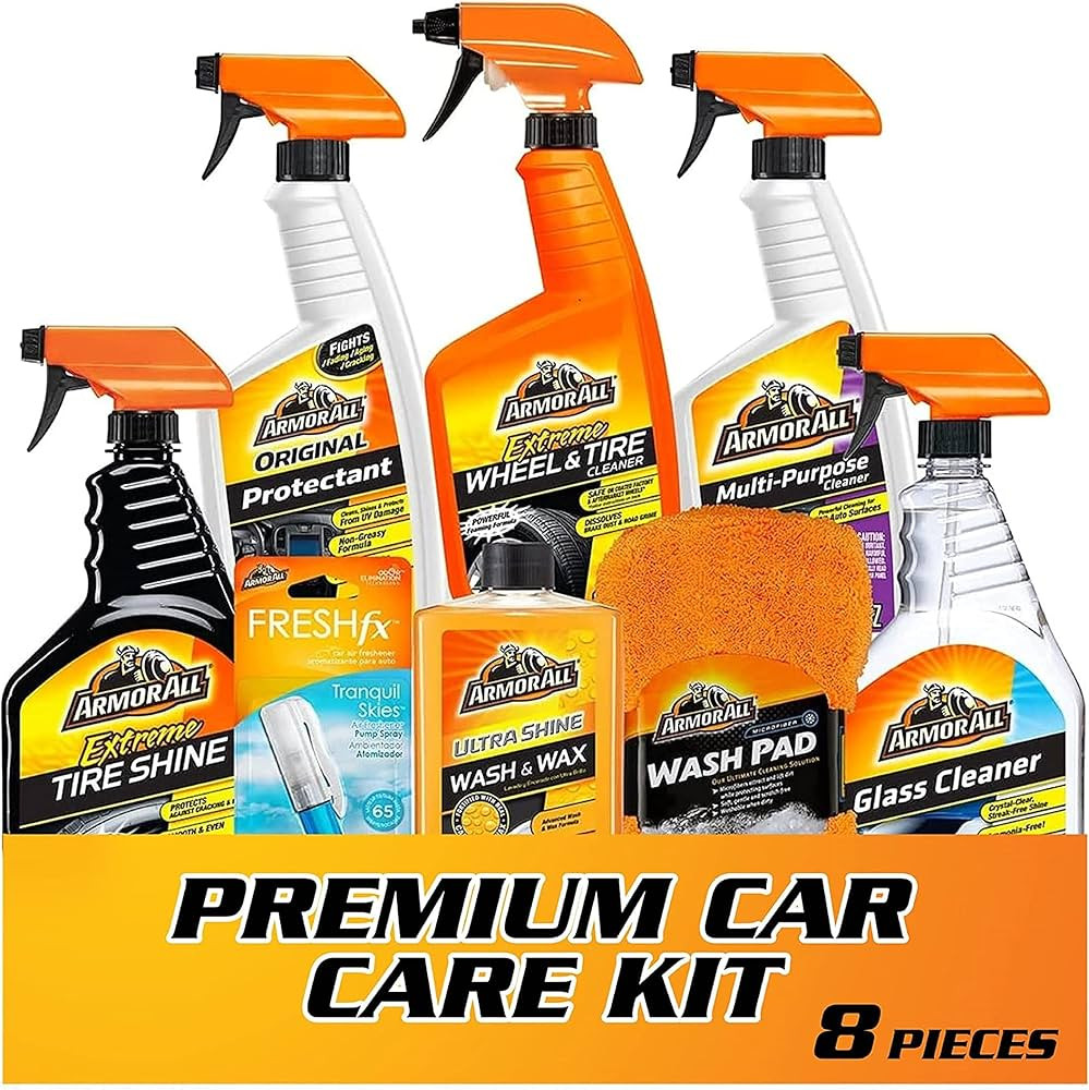 Armor All Premier Car Care Kit, Includes Car Wax & Wash Kit, Glass Cleaner, Car Air Freshener, Ti... | Amazon (US)