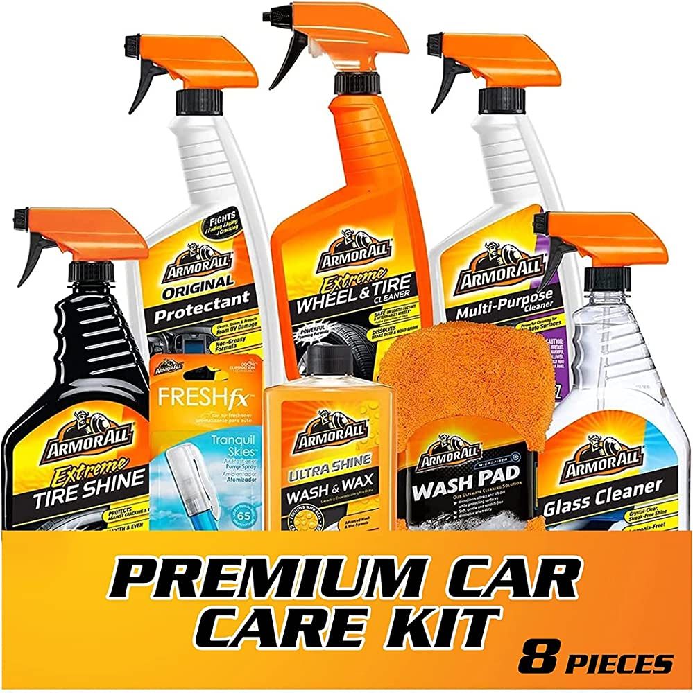 Armor All Premier Car Care Kit, Includes Car Wax & Wash Kit, Glass Cleaner, Car Air Freshener, Ti... | Amazon (US)