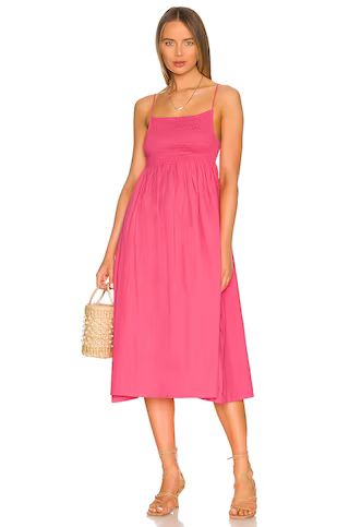 FAITHFULL THE BRAND Bryssa Midi Dress in Hot Pink from Revolve.com | Revolve Clothing (Global)