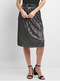 Metallic pleated midi skirt | Gap US