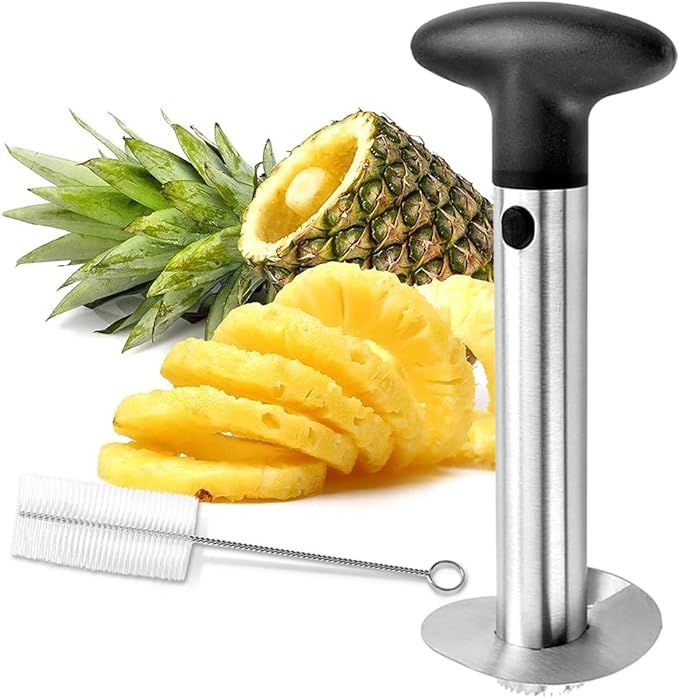 Pineapple Corer and Slicer Tool, Pineapple Cutter Stainless Steel Fruit Peeler Corer Slicer Cutte... | Amazon (US)