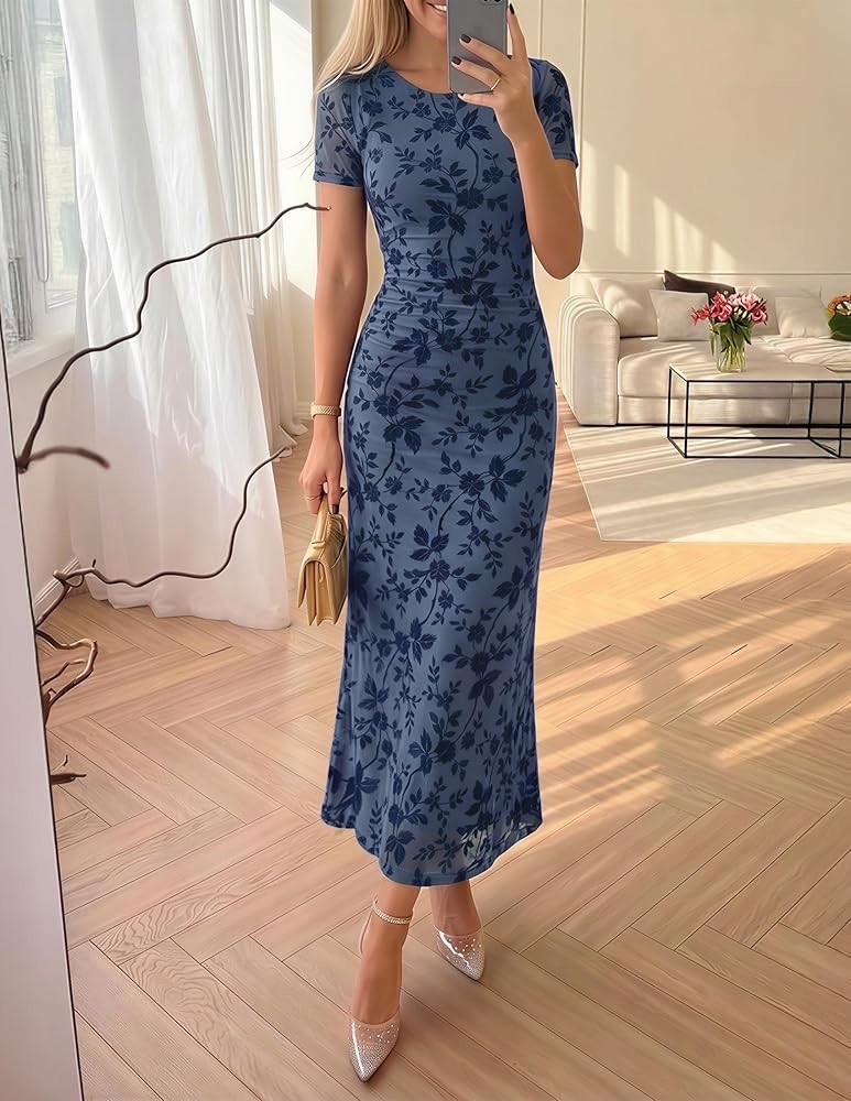 ZESICA Womens 2026 Summer Floral Short Sleeve Bodycon Long Dress

#LTKSeasonal #LTKSaleAlert #LTKWedding