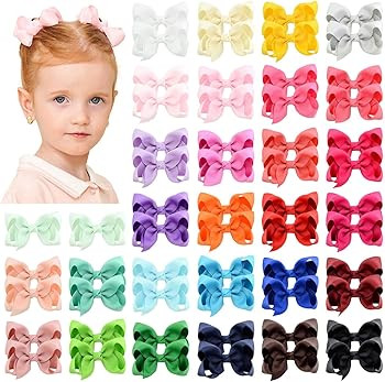 58pcs 3 Inches Grosgrain Ribbon Pinwheel Hair Bows Alligator Clips Hair Barrettes Accessories for... | Amazon (US)