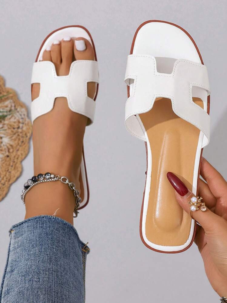 Womens summer flat sandle slides  | SHEIN