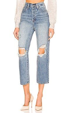 PISTOLA Cassie Super High Rise Straight Crop in Blossom Distressed from Revolve.com | Revolve Clothing (Global)