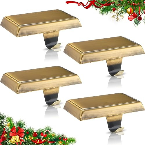 Zhengmy 2 Pcs Christmas Stocking Holder, Stainless Steel, Bronze | Amazon (US)