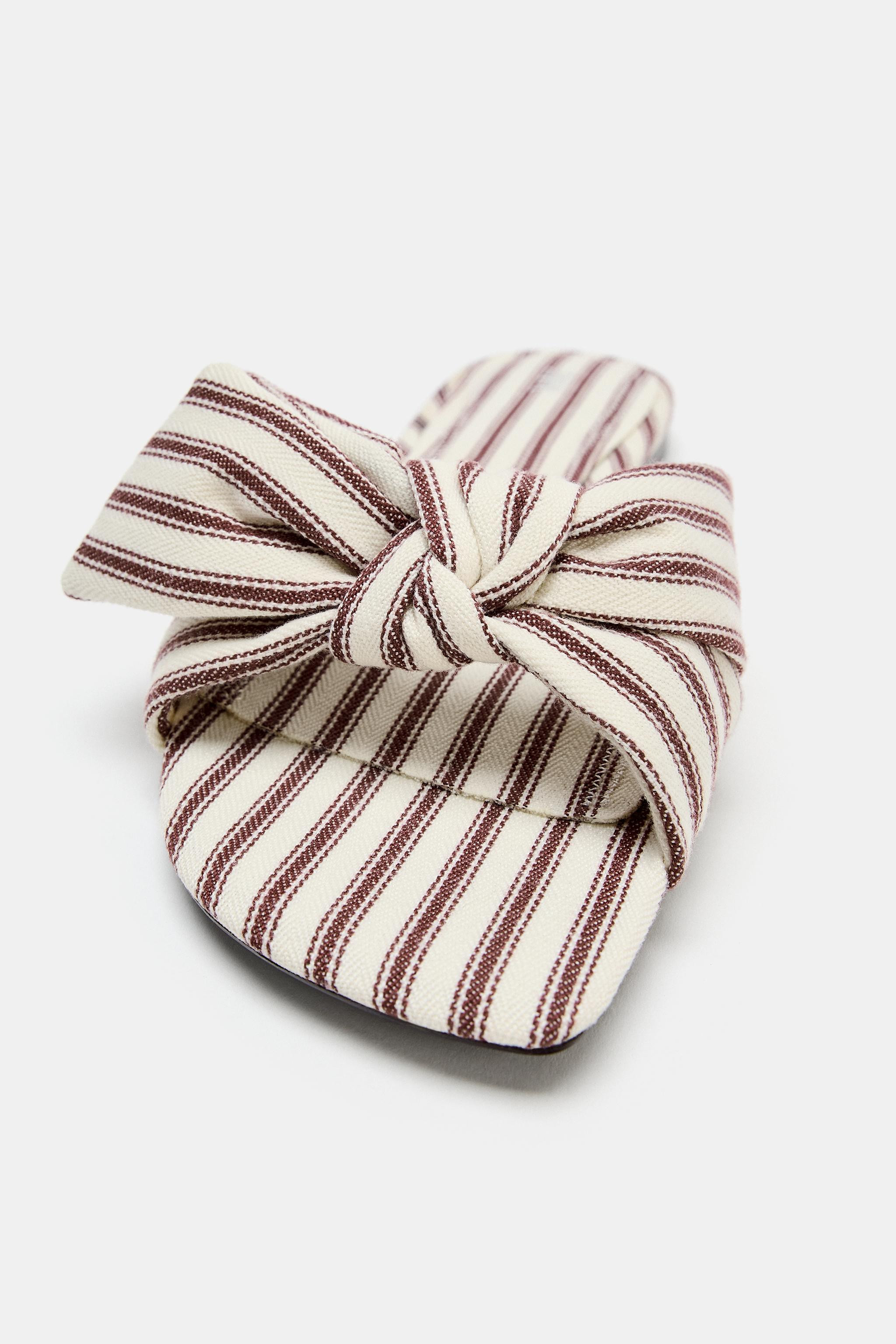 STRIPED FLAT SANDALS | Zara UK