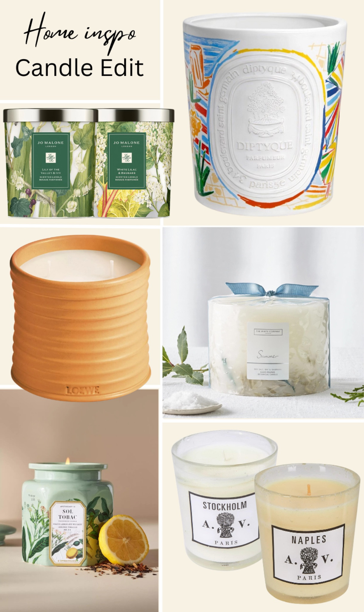 All the new summer candles you could ever want! White Company, Jo Malone, Loewe and more! #candles 

#LTKsummer #LTKhome