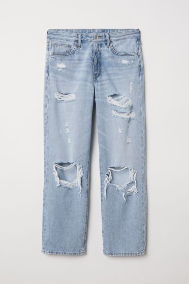 H & M - Original Straight High Jeans - Blue | H&M (US)