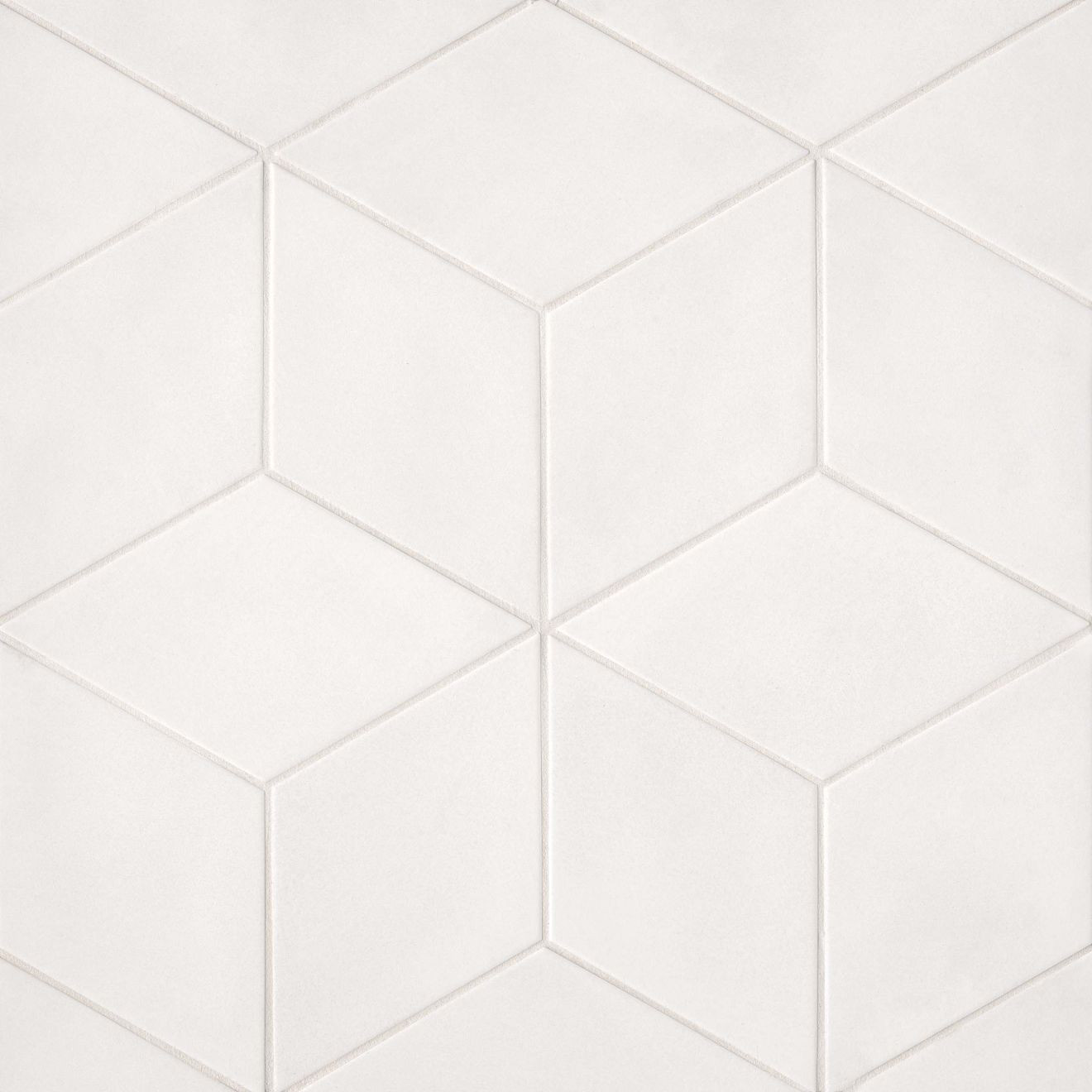 Allora 7.5" x 12.75" Rhomboid Matte Porcelain Tile in Solid White | Bedrosians Tile & Stone