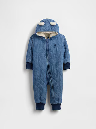 Baby Quilted Denim Cozy One-Piece | Gap (US)