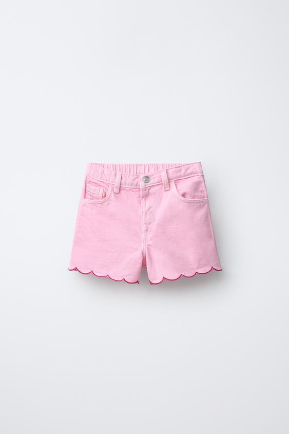 WAVE HEM MOM FIT TWILL SHORTS | Zara US
