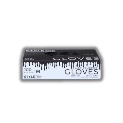 StyleTek Black Coloring Gloves - Medium - 100 Ct - Your Partner in Perfect Hair. | Target