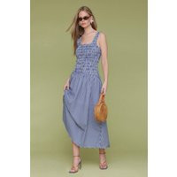 Printed Linen Blend Drop-Waist Smock Maxi Dress | Avec Les Filles