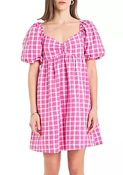 Gingham Linen Sweetheart Baby Doll | Belk