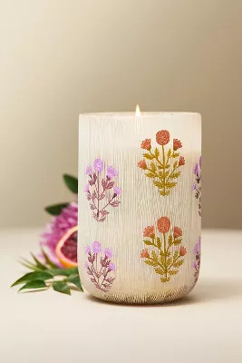 Astrid Fresh Hibiscus & Pink Guava Glass Candle | Anthropologie (US)