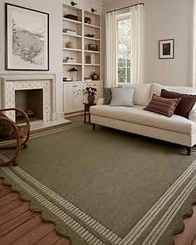 Loloi Chris Loves Julia Scottie Collection SCO-01 Olive/Pebble 5'-0" x 7'-6", .87" Pile Height, A... | Amazon (US)