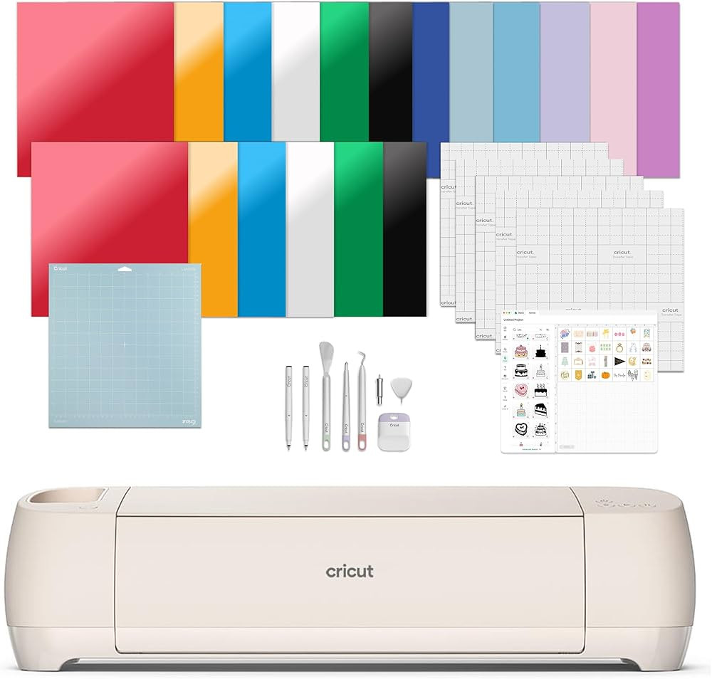 Cricut Explore 4 - Smart Cutting Machine (Seashell) | Engagement Bundle - Includes Smart Vinyl, C... | Amazon (US)