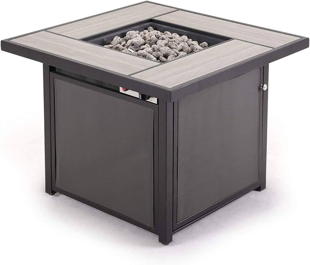 Grand Patio Outdoor Gas Fire Pit Table, 32 Inch Patio Propane Firepit with Ceramic Tile Top, Squa... | Amazon (US)