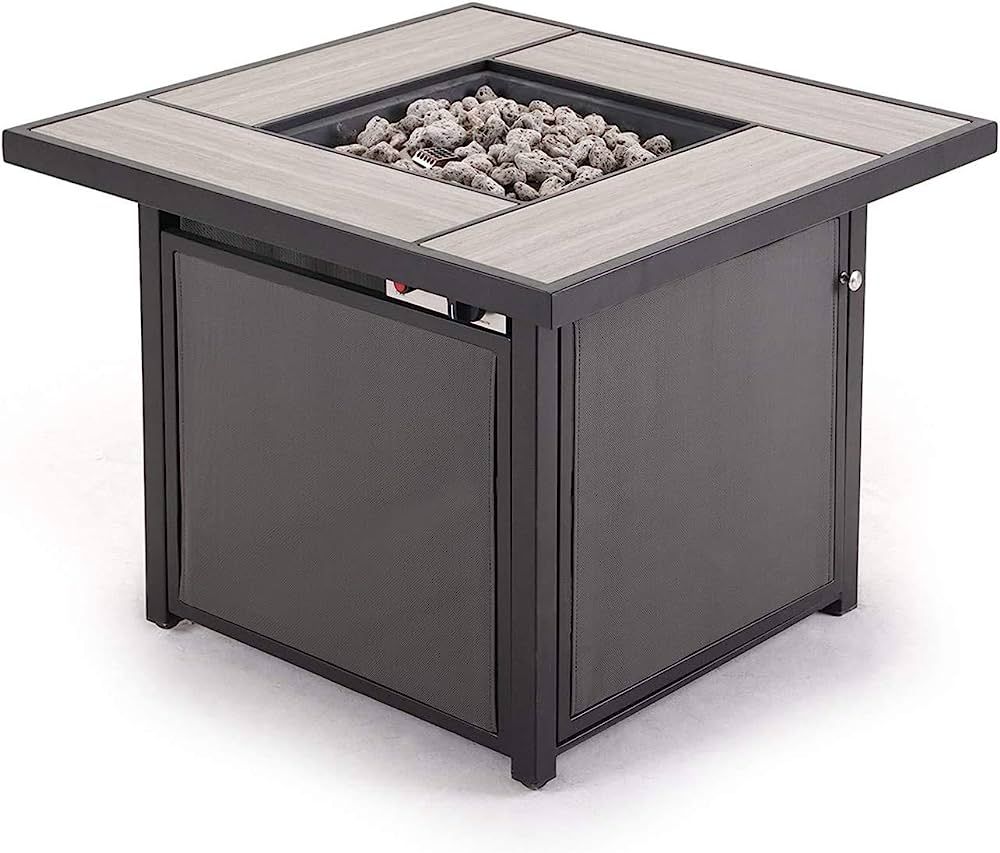 Grand Patio Outdoor Gas Fire Pit Table, 32 Inch Patio Propane Firepit with Ceramic Tile Top, Squa... | Amazon (US)