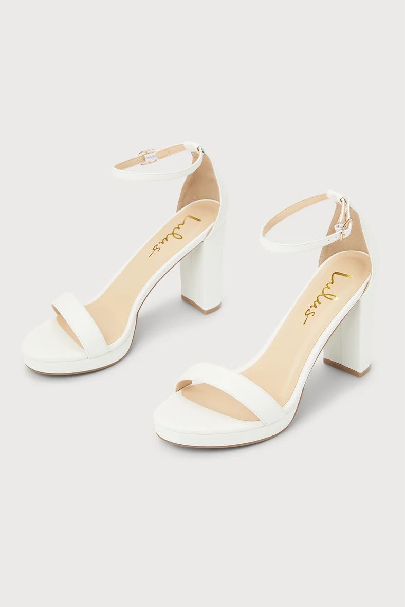 Kinsella White Platform Ankle Strap High Heels | Lulus