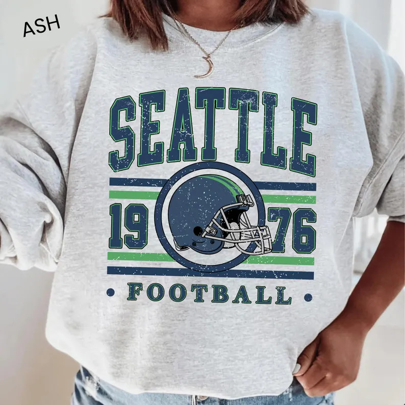 Vintage Seattle Seahawk Football Sweatshirt, Retro Fan Gift, Game Day Shirt, Seattle Team Footbal... | Etsy (US)