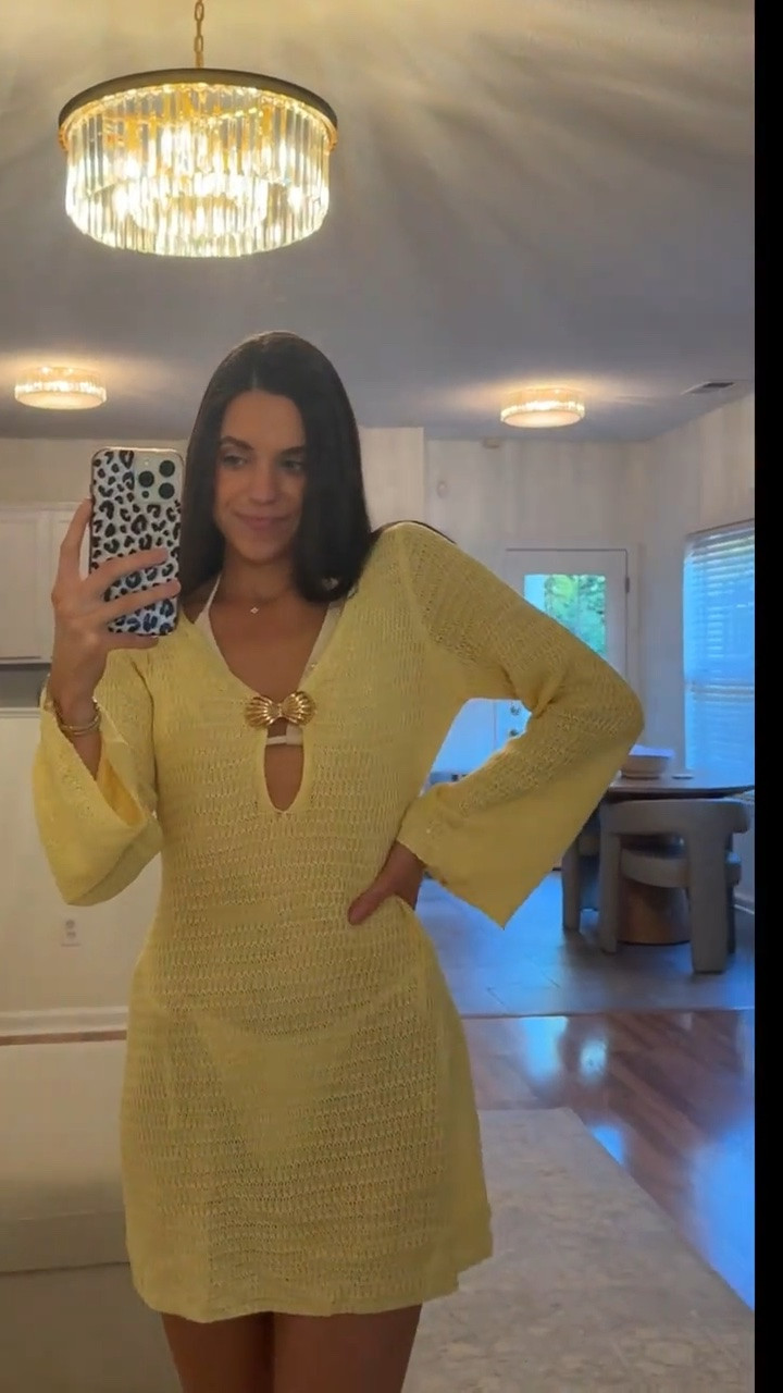 Bright, beachy, and effortlessly elevated. The gold shell accent adds such a luxe touch to this lightweight yellow cover-up.

#LTKootd #LTKSwim #LTKSeasonal