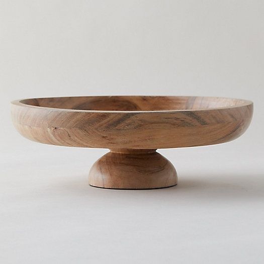 Acacia Wood Footed Serving Bowl | Terrain