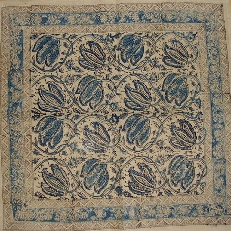 Veggie Dye Block Print Cotton Table Napkin 18" x 18" Blue | Walmart (US)